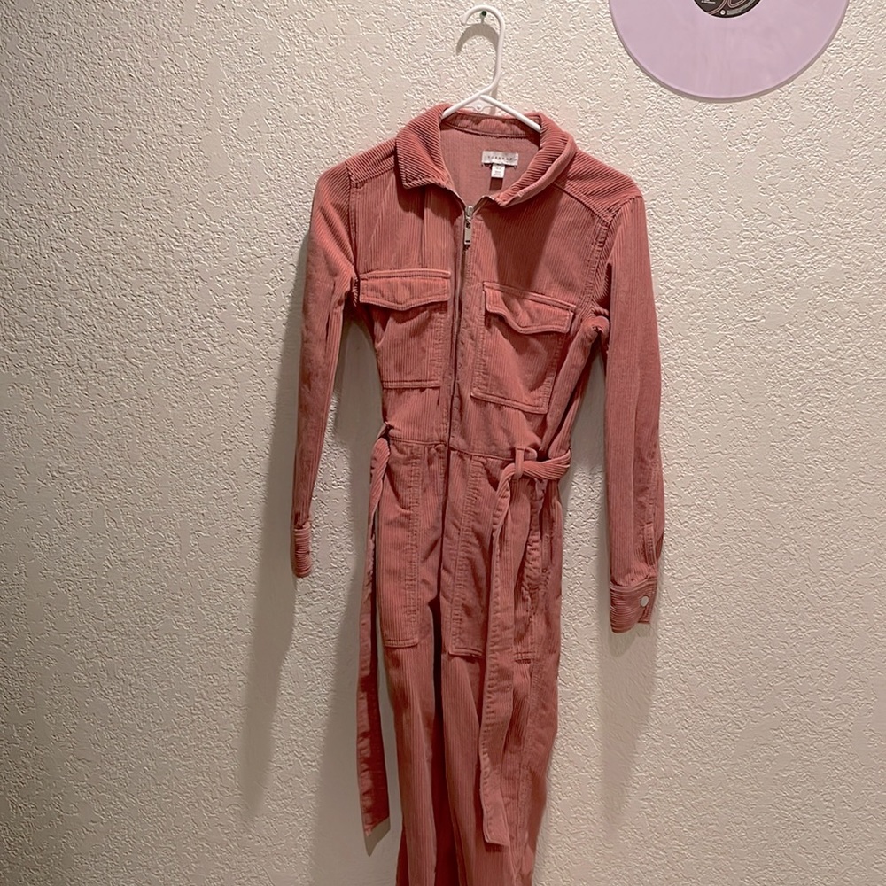 TopShop Dusty Pink Corduroy Jumpsuit
